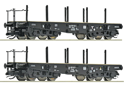 2-tlg. Set: Schwerlast-Flachwagen, DB