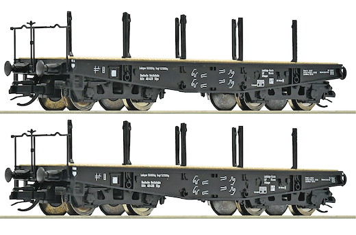 2-tlg. Set: Schwerlast-Flachwagen, DRG