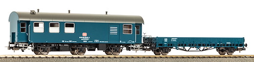 2er Set Umbauwagen Werkstatt mit Flachwagen Ks DB IV