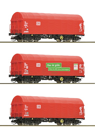 3-tlg. Set: Schiebeplanenwagen, DB AG