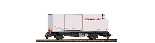 RhB Lb-v 7864 Tragwagen mit Kühlcontainer Y 11601