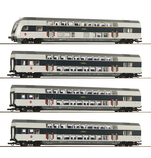 4-tlg. Set: Doppelstockwagen, DSB