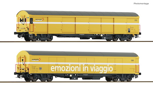 2-tlg. Set: Paket-Postwagen, Wascosa, Privatbahn