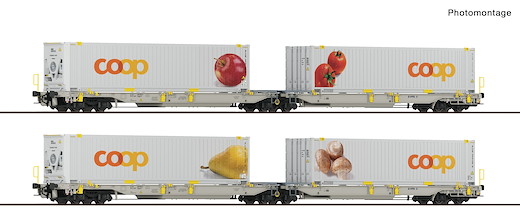 2-tlg. Set 1: Doppeltaschen-Gelenkwagen T2000, railCare, Privatbahn