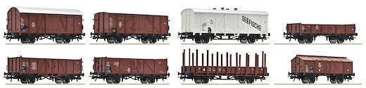 8-tlg. Set: Güterwagen, DB