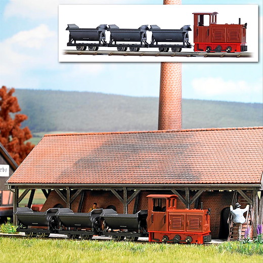 Feldbahn Start-Set mit drei Kipploren