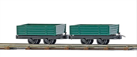 Zwei Niederbordwagen