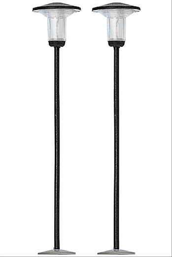 2 schwarze Siedlungs- und Parkleuchten