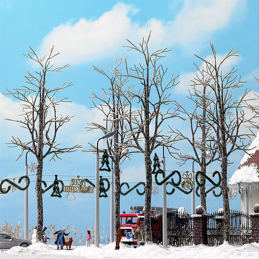 4 winterliche Platanen