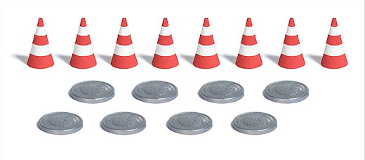 Mini-Set: Kanaldeckel und Leitkegel