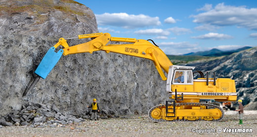H0 LIEBHERR 974 mit Abbruchmeissel und Schutzkäfig
