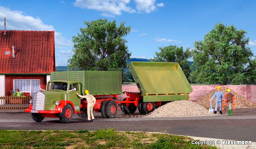 H0 MB 6600 Kipper mit Anhänger