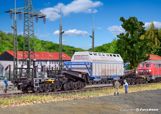 H0 Waggon UNION Schienentiefladewagen Uaai 819 mit CASTOR-Behälter