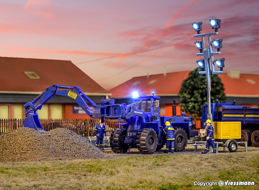 H0 THW ZETTELMEYER Radlader ZL1801 mit beleuchtetem Arbeitsscheinwerfer