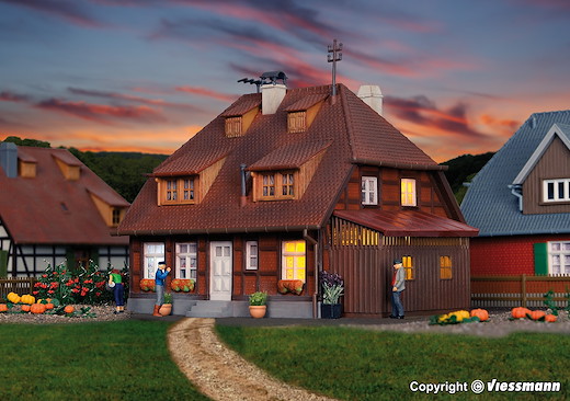 H0 Haus Mühlenweg im Spreewald inkl. Hausbeleuchtungs-Startset