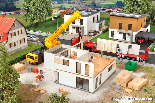 H0 Kubushaus Julia im Bau - Polyplate Bausatz