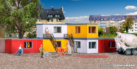 H0 Gebäude-Container, 6 Stück