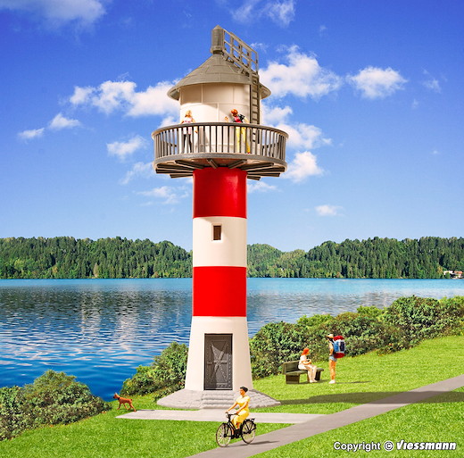 H0 Leuchtturm an der Elbe