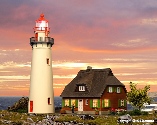 H0 Leuchtturm Hiddensee mit Nebengebäude