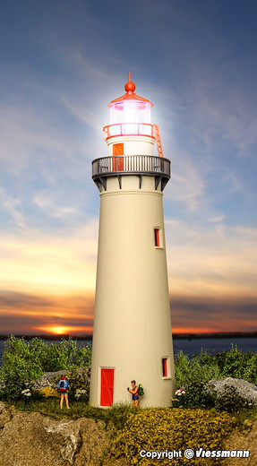H0 Leuchtturm mit LED-Leuchtfeuer, Funktionsbausatz