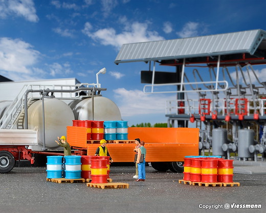 H0 Benzinfässer, 32 Stück