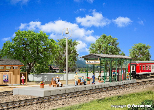 H0 Bahnsteig Zell an der Mosel mit LED-Beleuchtung, Funktionsbausatz
