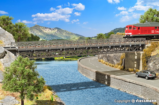 H0 Fachwerk-Stahlbrücke, eingleisig