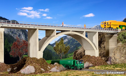 H0 Spannbeton-Bogenbrücke, eingleisig