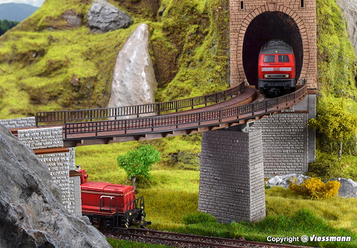 H0 Trogbrücke, gebogen