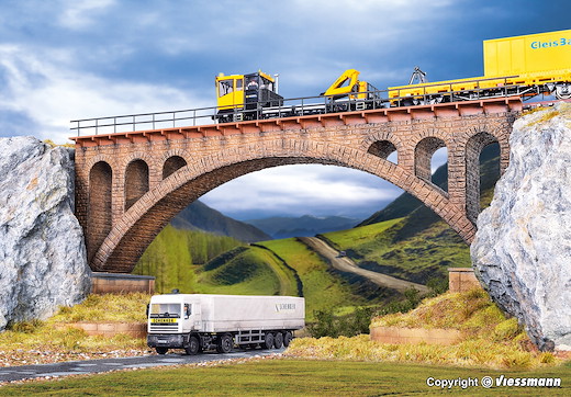 H0 Mauersteinbrücke, gerade