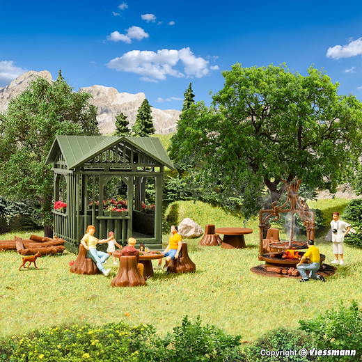H0 Grillplatz mit Hütte