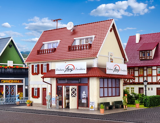 H0 Bäckerei Lang mit Inneneinrichtung und LED-Beleuchtung, Funktionsbausatz