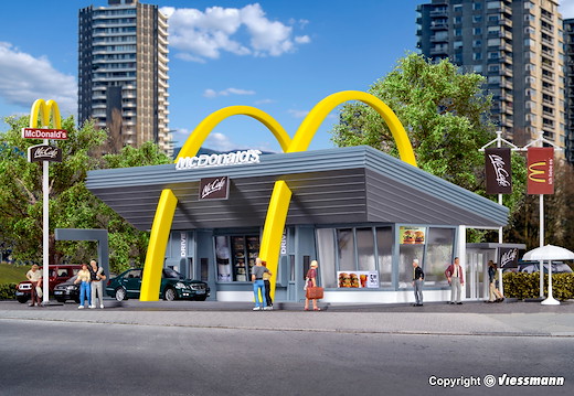 H0 McDonald´s Schnellrestaurant mit McDrive