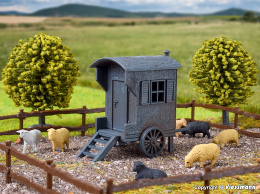 H0 Schäferwagen und Schafherde