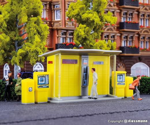 H0 DHL Packstation mit Briefkästen und Briefmarkenautomaten