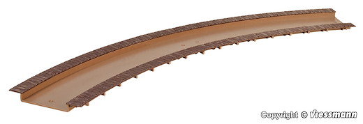 H0 Fahrbahn gebogen, 37,6 cm, 1 Stück