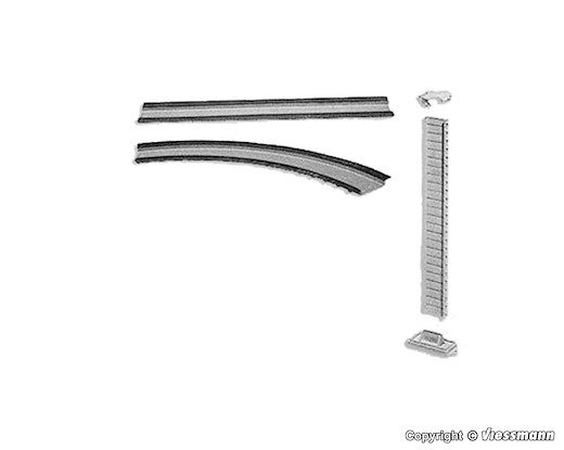 H0 Set Brückenauffahrt bis 12 cm Höhe
