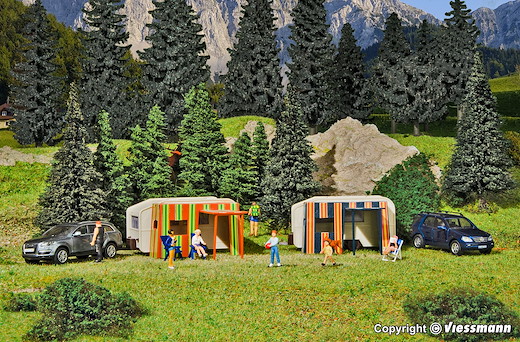 H0 Campingwagen, 2 Stück