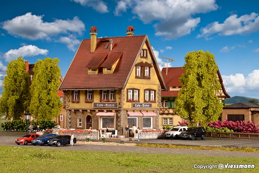 N Café-Bistro mit Inneneinrichtung und LED-Beleuchtung, Funktionsbausatz
