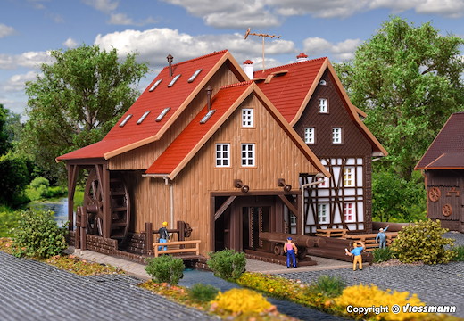 N Tonbachmühle mit Mühlrad und Sägegatter
