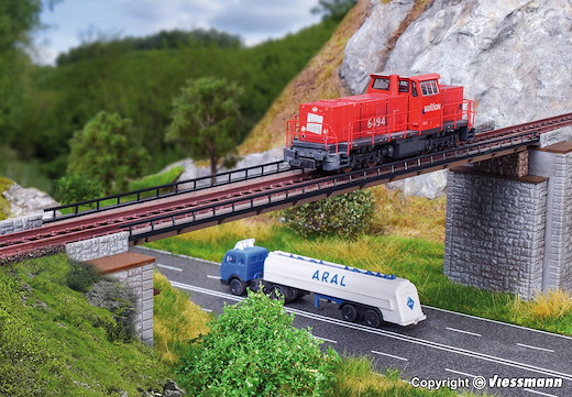 N Schienenbrücke gerade, 2 Stück