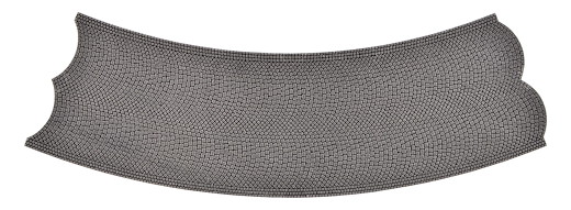 H0 Strassenplatte Kopfsteinpflaster aus Steinkunst, 45°-Kurve, gegenläufig, Radius 30 cm