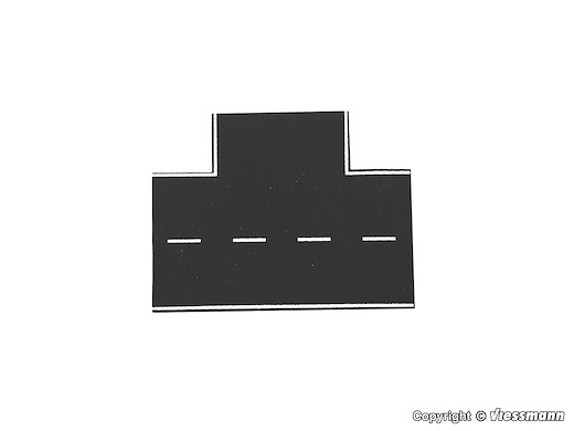 H0 Strassenplatte Asphalt aus Steinkunst, 90°-Einmündung, L 15 x B 11,5 cm