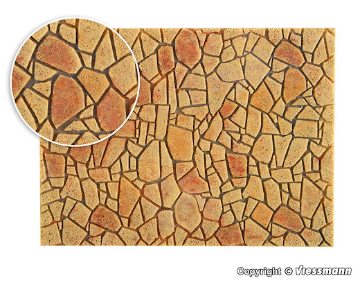 0 Polygonalplatte aus Steinkunst, mediterran L 55,5 x B 16 cm