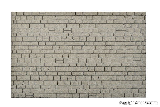 G Mauerplatte Naturstein aus Steinkunst, L 53 x B 34 cm