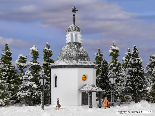 Z Stille-Nacht-Gedächtnis-Kapelle mit LED- Beleuchtung und Kunstschnee, Funktionsbausatz