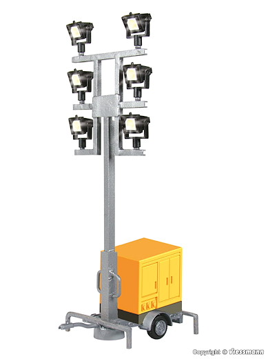 H0 Leuchtgiraffe auf Anhänger mit 6 LEDs weiss
