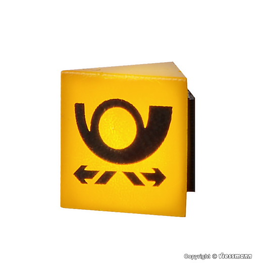 H0 Reklameschild POST mit LED-Beleuchtung