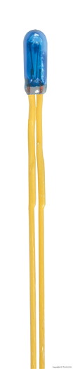 Glühlampen blau T3/4, Ø 2,3 mm, 12 V, 50 mA, 2 Kabel, 2 Stück