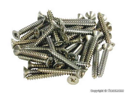 H0 Kreuzschlitzschrauben 2,2 x 16 mm, 50 Stück